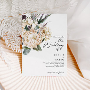 Weiße Florale Hochzeit Der Einladung