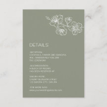 Weiße Florale Linienkunst Hellgrüne Hochzeit