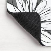 Weiße, florale Muster in gelbem Grau Mousepad (Ecke)