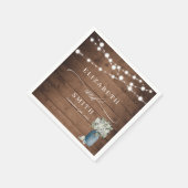 Weiße, florale, rustikale, elegante Lichter Holz H Serviette (Ecke)