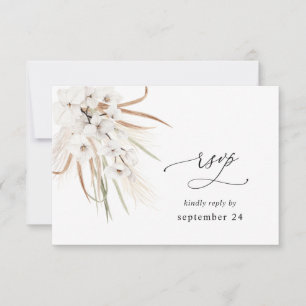 Weiße Florale Sommer Boho mit Essens-RSVP RSVP Karte