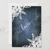 Weiße florale Wasserfarbe Blau glücklich je nach Einladung (Rückseite)
