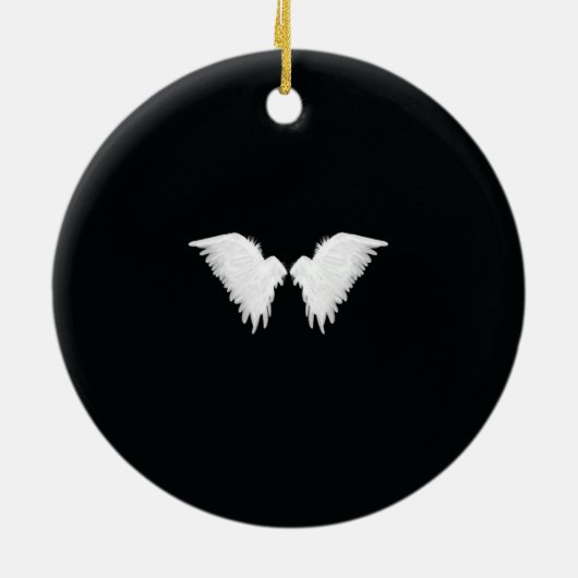 Weiße Flügel Keramik Ornament (Hinten)