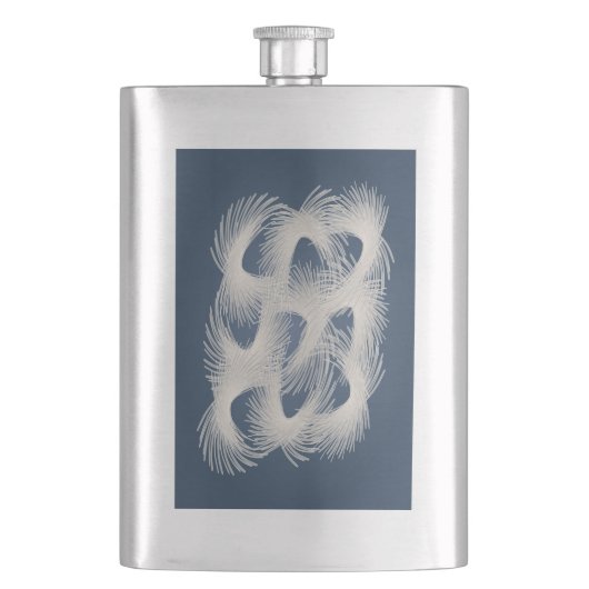 Weiße Flugfedern Flachmann (Vorderseite)