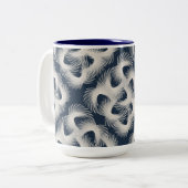 Weiße Flugfedern Zweifarbige Tasse (Vorderseite Links)