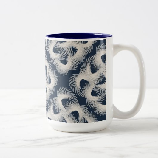 Weiße Flugfedern Zweifarbige Tasse (Rechts)