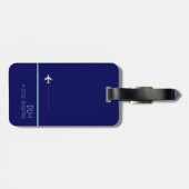 Weiße Flugzeuge mit Namen und Initialen, elegant b Gepäckanhänger (Rückseite horizontal)