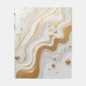 Weiße Flüssigkeit mit Tropfen und goldenem Glitzer Fleecedecke (Vorderseite)