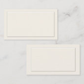 Weiße formale Platzkarten (Vorne/Hinten)