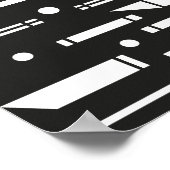 Weiße Formen auf schwarzem Hintergrund Poster (Ecke)