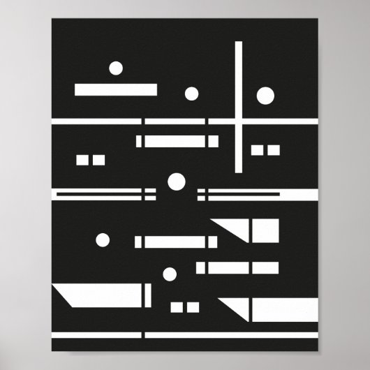 Weiße Formen auf schwarzem Hintergrund Poster (Vorne)