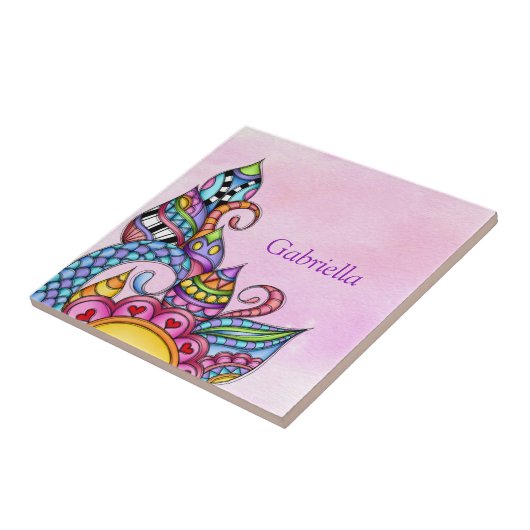 Weiße Formen und Wirbel Fliese (Seite)