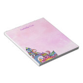 Weiße Formen und Wirbel Notizblock (angewinkelt)