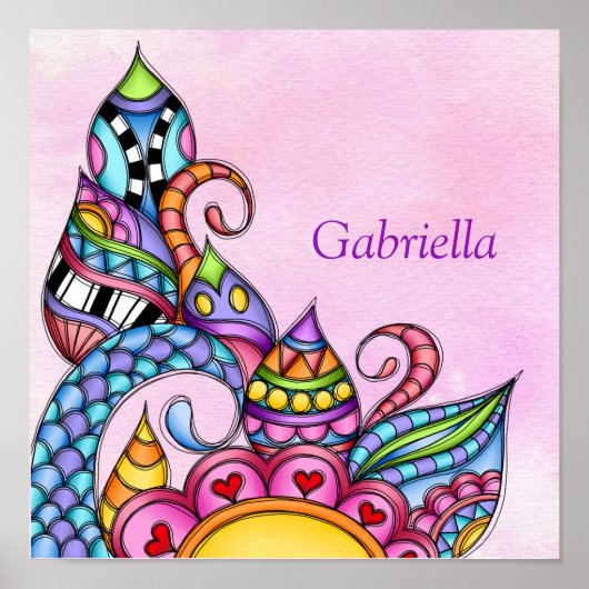 Weiße Formen und Wirbel Poster (Vorne)