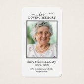 Weiße Foto Beileid Beerdigungskarte (Vorderseite)