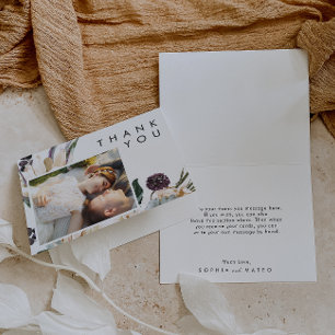 Weiße Foto Dankeskarte