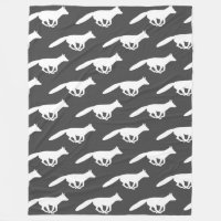 Weiße Fox-Silhouetten Muster Grau | Wildnis