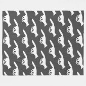 Weiße Fox-Silhouetten Muster Grau | Wildnis Fleecedecke (Vorderseite (Horizontal))