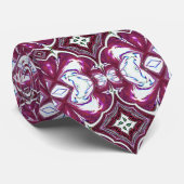 Weiße Fraktal Design-Krawatte Burgunders Krawatte (Gerollt)