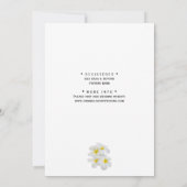 Weiße Frangipani-Blume, blau, Paardusche Einladung (Rückseite)