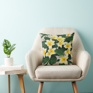 Weiße Frangipani-Blume Kissen