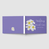 Weiße Frangipani-Blume, Periwinkle, Hochzeit Gästebuch (Voll)