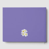 Weiße Frangipani-Blume, Periwinkle, Hochzeit Gästebuch (Rückseite)