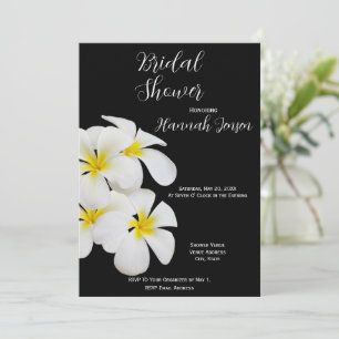 Weiße Frangipani-Blume, tropisch, floral, Bridal Einladung