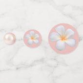 Weiße Frangipani Plumeria Blume & Pearl Wedding Konfetti (Vorderseiten)