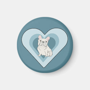 Weiße Französische Bulldogge Magnet
