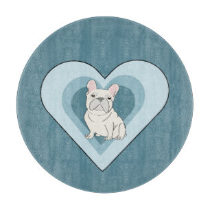 Weiße Französische Bulldogge Schneidebrett