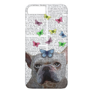 Weiße französische Bulldogge und Schmetterlinge Case-Mate iPhone Hülle