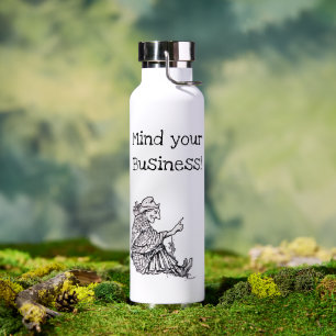 Weiße Frau Großmutter Ratgeber Cartoon Trinkflasche