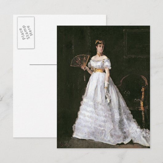 Weiße Frau Postkarte (Vorne/Hinten)