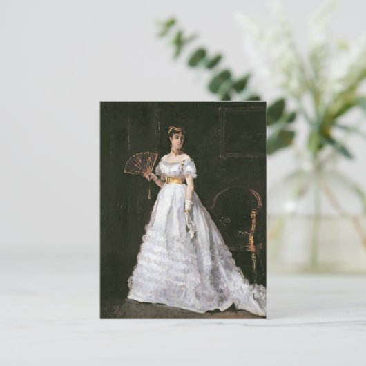 Weiße Frau Postkarte (Stehend Vorderseite)