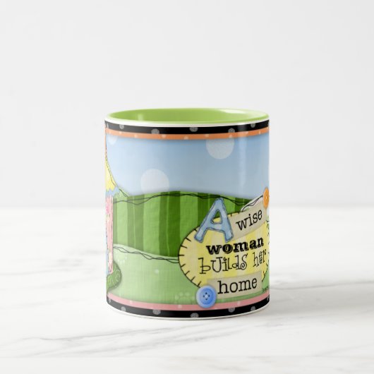 "Weiße Frau" Zwei-Tone-Tasse Zweifarbige Tasse (Mittel)