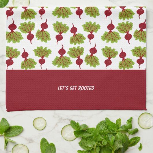Weiße Fresh Beet Collection Geschirrtuch (Gefaltet)