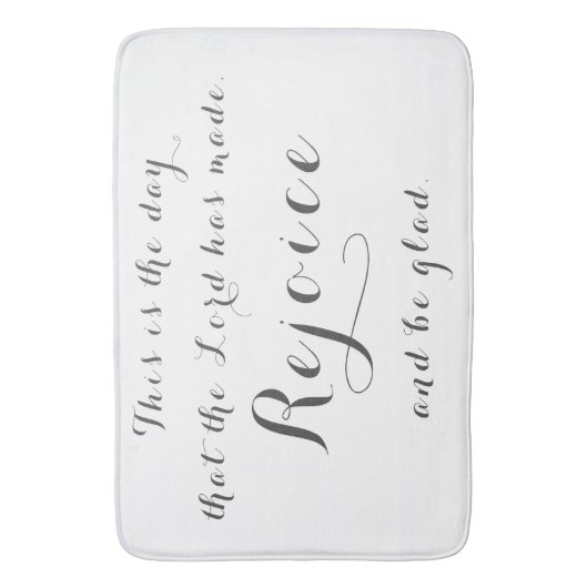 Weiße Freude und gesegnet sein Badematte (Vorderseite Vertikal)