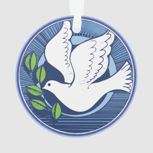 Weiße Friedenstaube Ornament (Rückseite)