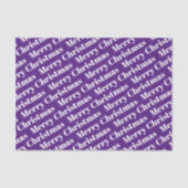 Weiße frohe Weihnachten im lila Urlaub Seidenpapier (Vorderseite)