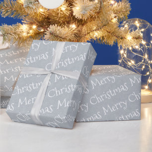 Weiße Frohe Weihnachten Kraftpapiertextur Geschenkpapier