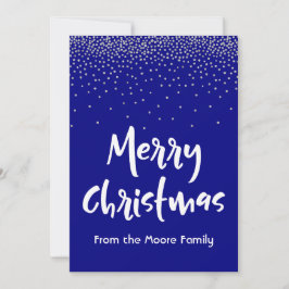 Weiße frohe Weihnachten mit Navy & Silver Confetti