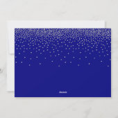 Weiße frohe Weihnachten über Navy & Silver Confett (Rückseite)