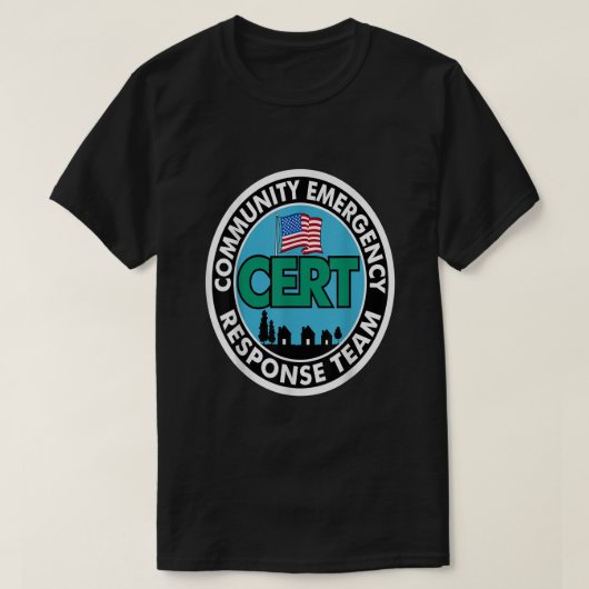 Weiße Front des CERT Community Emergency Response  T-Shirt (Design vorne)