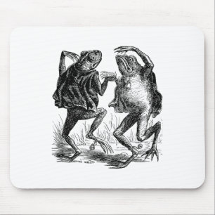 Weiße Frösche tanzen - Vintage Frösche Mousepad