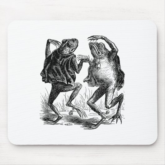 Weiße Frösche tanzen - Vintage Frösche Mousepad (Vorne)