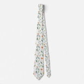 Weiße Frühlingsblumen Blumenmuster Krawatte (Vorderseite)