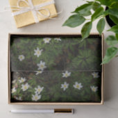 Weiße Frühlingsblumen im Wald Seidenpapier (Geschenk)