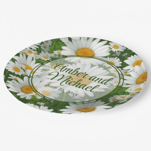 Weiße Frühlingsblütenblütenblüte Pappteller (Schrägansicht)