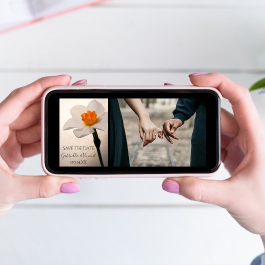 Weiße Frühlingsduft Hochzeit Speichern Sie das Dat Save The Date